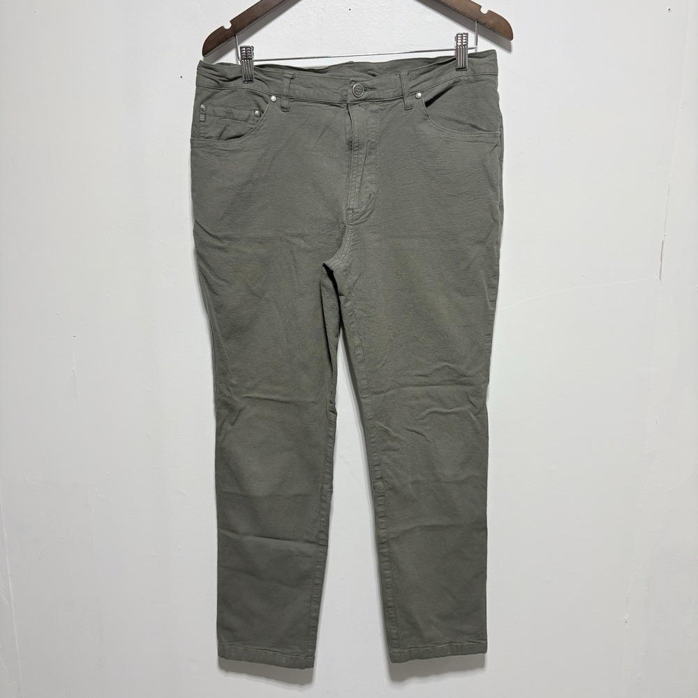 Free Fly Pants Mens 34 X 30 Green Bamboo Blend Stretch Casual Outdoors Hiking